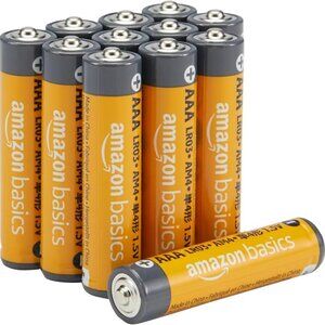 12-Pack AAA Batteries Amazon Basics Alkaline High-Performance 1.5 Volt